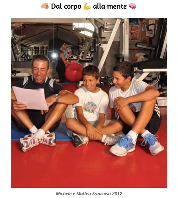 Alessandro Schiasselloni in palestra con Matteo e Michele Franzoso nel progetto Dal corpo alla mente